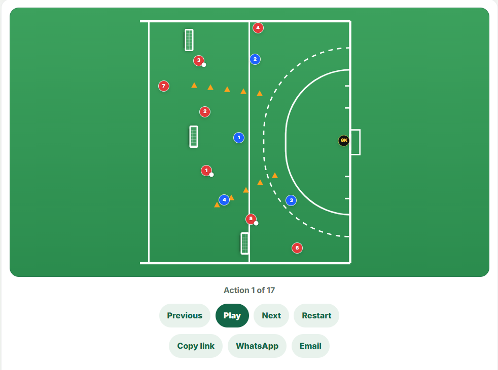 Tips4coach shared drill preview with pitch animation controls